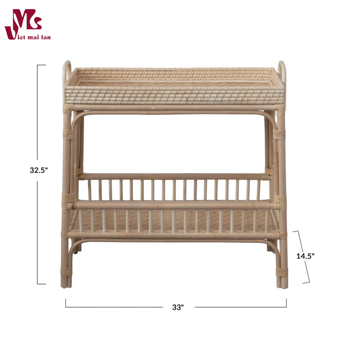 Natural rattan side table