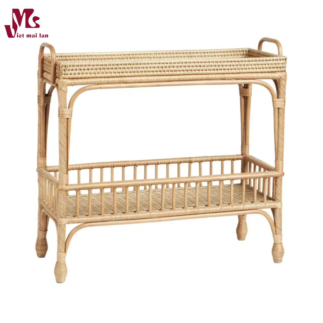Natural rattan side table