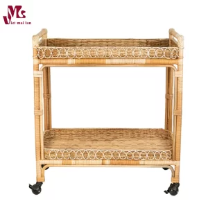 Woven Rattan Bar Cart