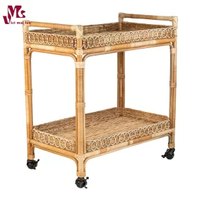 Woven Rattan Bar Cart