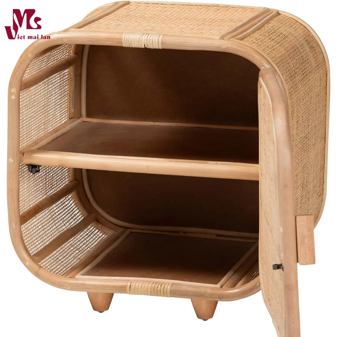 Bohemian rattan nightstand