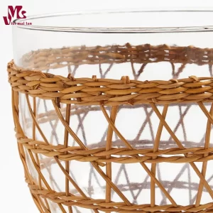 Rattan Wrapped Serving Bowl