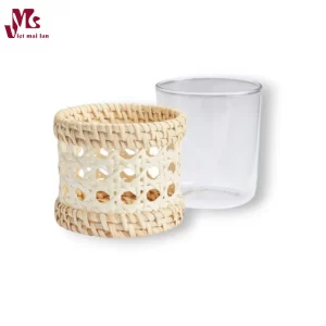 Glass Wrapped in Natural Rattan