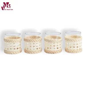 Glass Wrapped in Natural Rattan