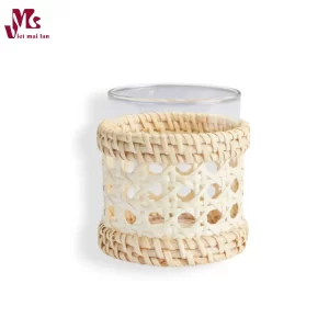 Glass Wrapped in Natural Rattan