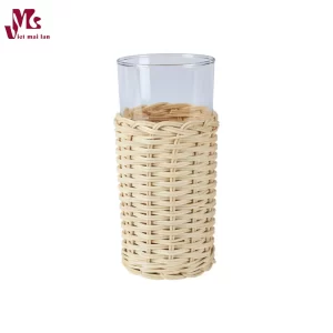 Drinking Glass with Rattan Sleeve