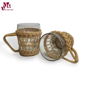 Set of 6 Handmade Rattan Cup