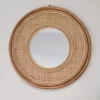 round rattan mirror