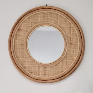 round rattan mirror