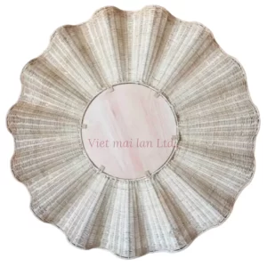 rattan flower mirror