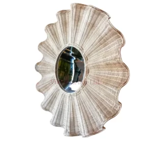 rattan flower mirror