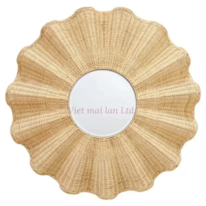 rattan flower mirror