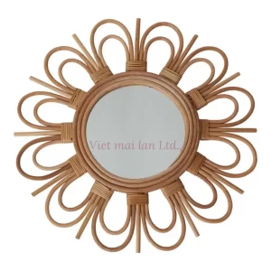 Rattan Flower Mirror