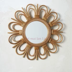 Rattan Flower Mirror