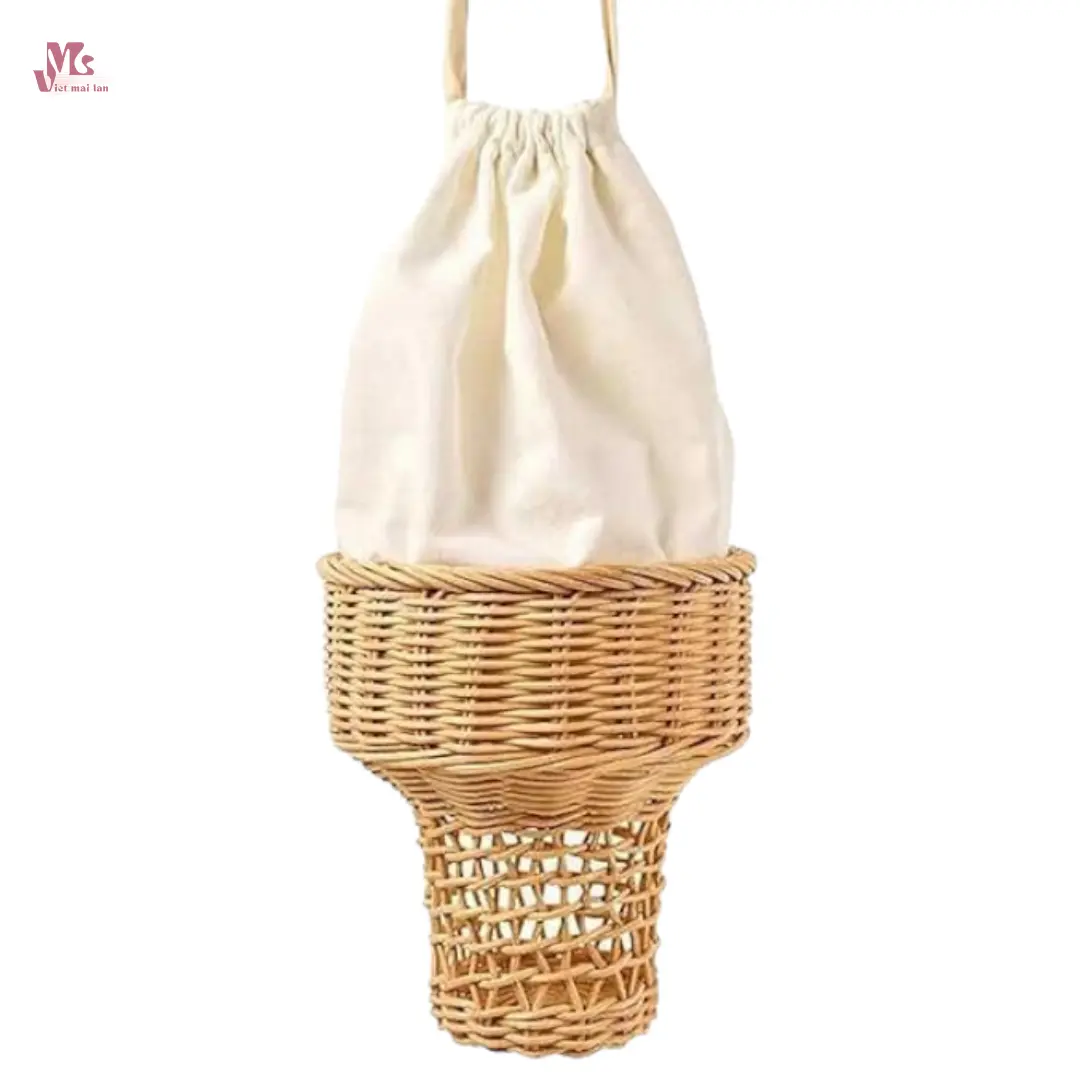 Natural Rattan Funny Ice Cream Bag