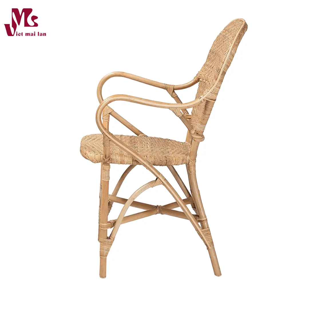 Modern brown rattan dining chair