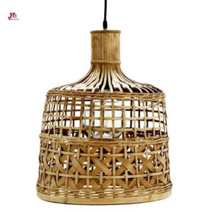 Woven bamboo pendant lampshade