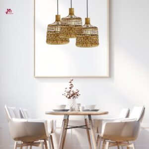 Woven bamboo pendant lampshade
