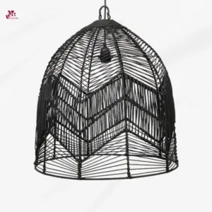 Basket Rattan Woven Black Hanging Lamp