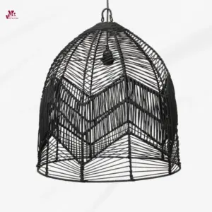 Basket Rattan Woven Black Hanging Lamp