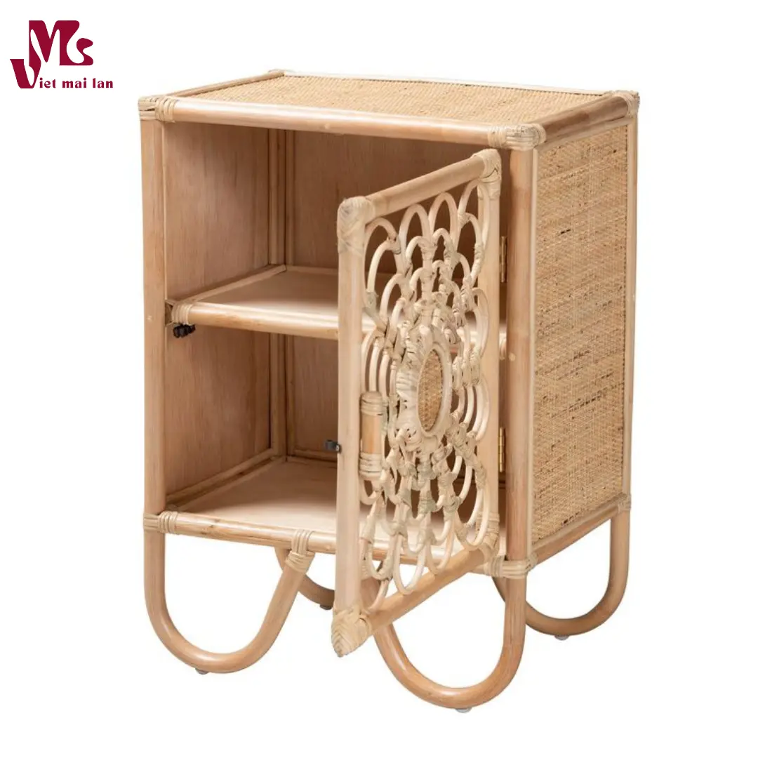 Modern Natural Rattan Nightstand