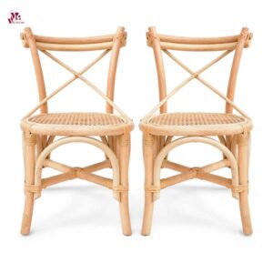 Vintage Organic Rattan Toddler Chair for Kid Room