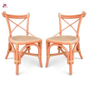Vintage Organic Rattan Toddler Chair for Kid Room