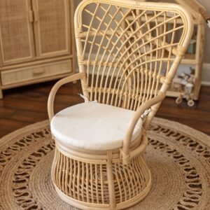 Vintage wicker rattan armchair