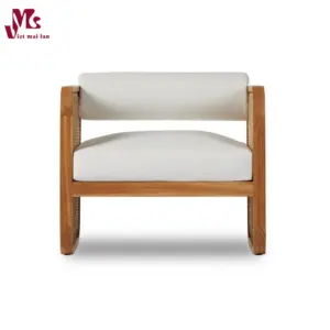 Natural Woven Wicker Outdoor Lounge Arm Chair