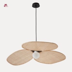 Natural rattan chandelier light