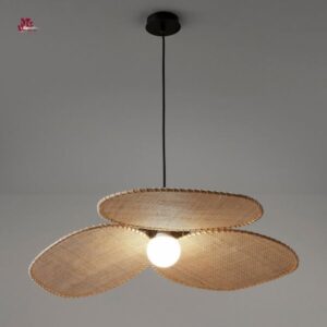 Natural rattan chandelier light