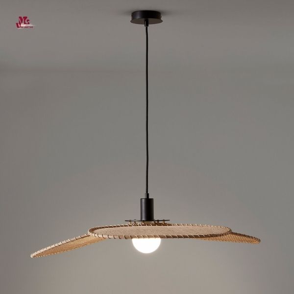 Natural rattan chandelier light