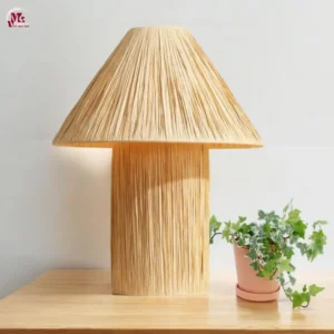 Natural Raffia Bedroom Table Lamp