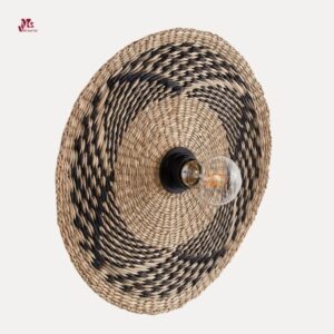 Round Wall Light Sconce in seagrass rope
