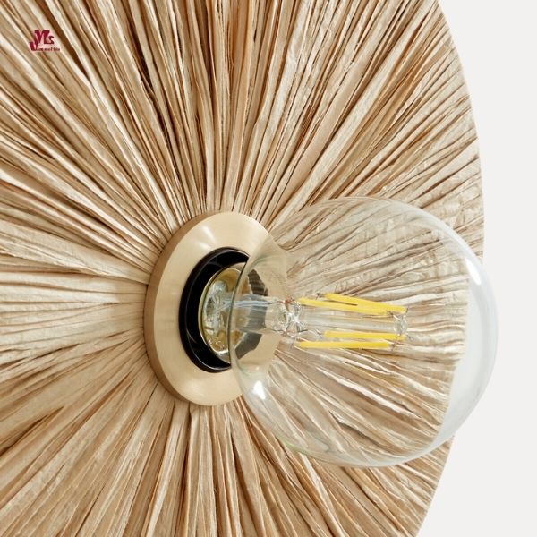 Round Wall Light Sconce in raffia rope
