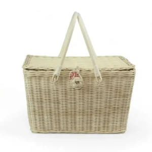 Handwoven Vintage Picnic Basket
