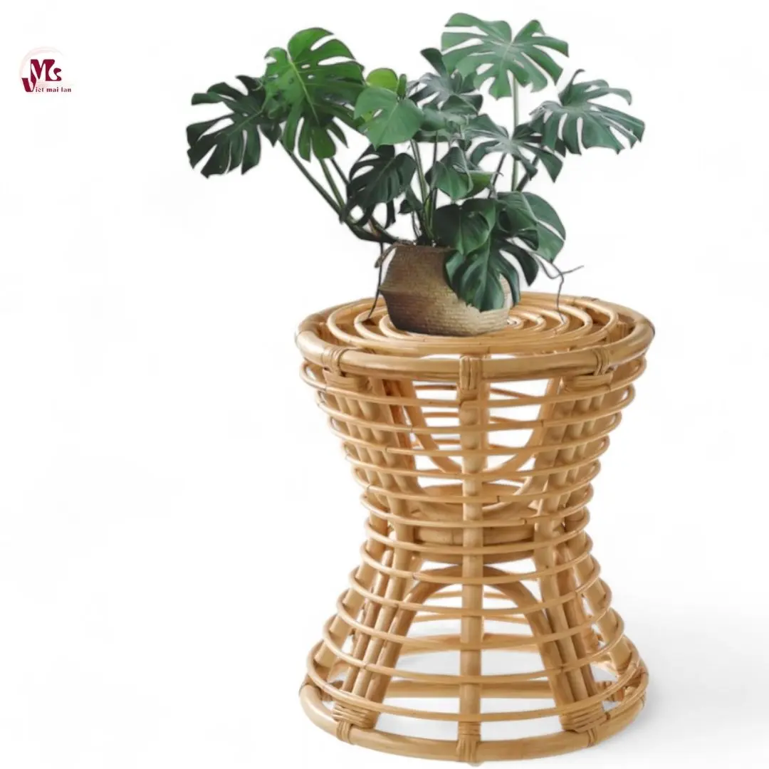 Handwoven Natural Rattan Stool