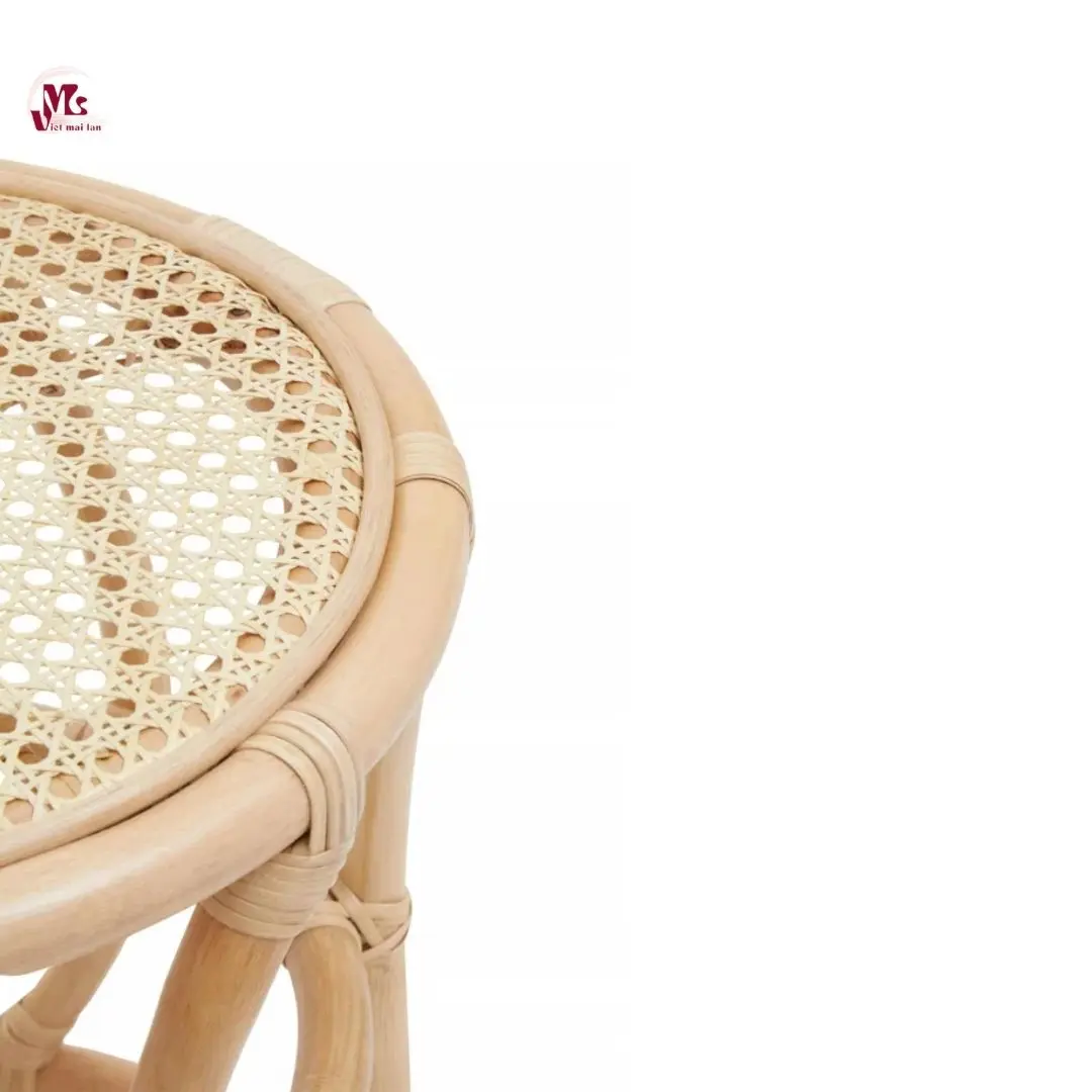 Natural Round Rattan Stool