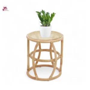 Natural Round Rattan Stool