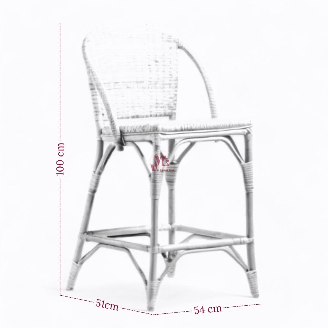 Rattan Bar Stool In Natural