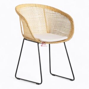 Brown Rattan Bar Stool