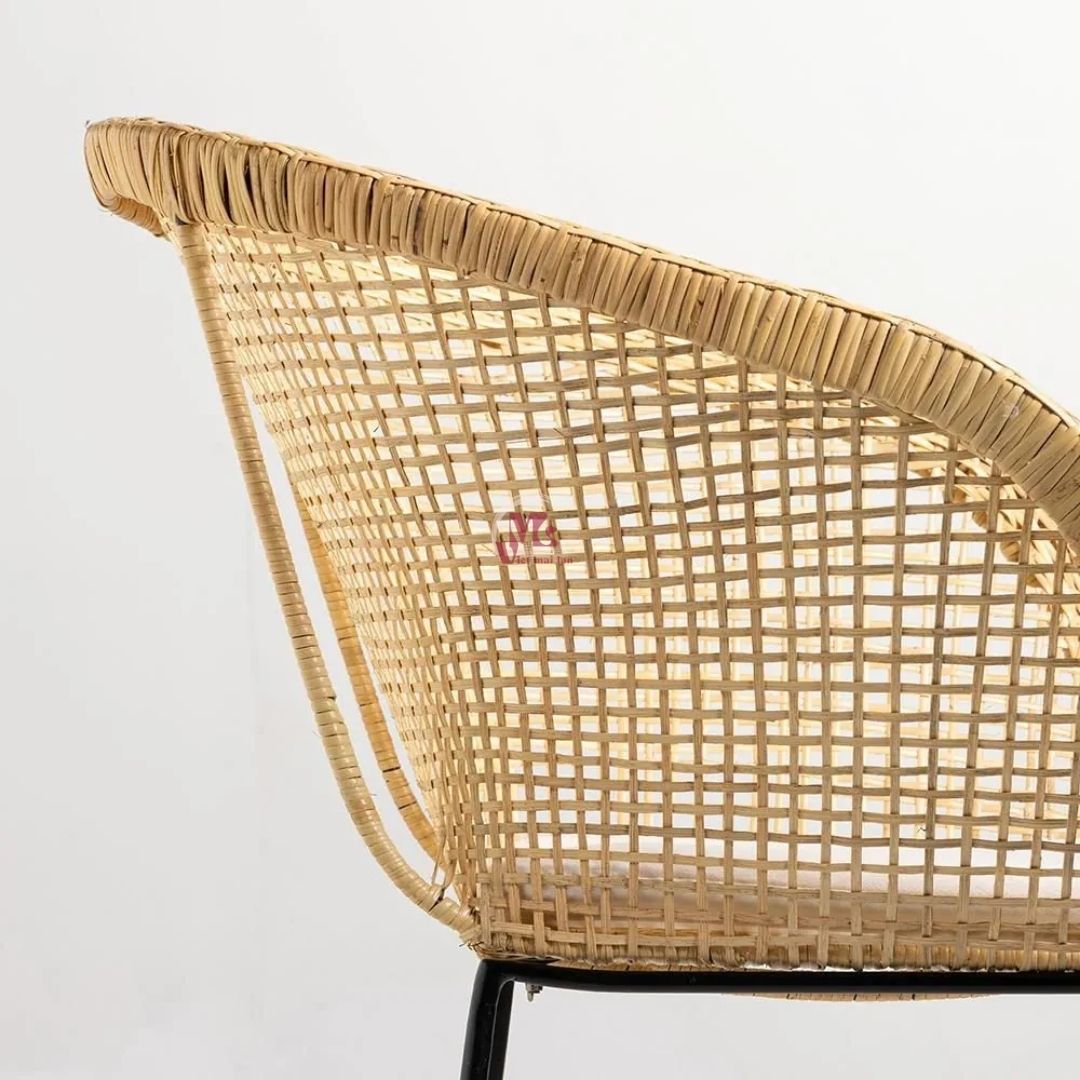 Brown Rattan Bar Stool
