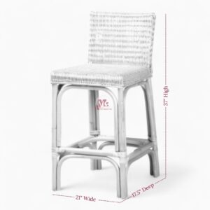 Vintage Woven Rattan Bar Chair