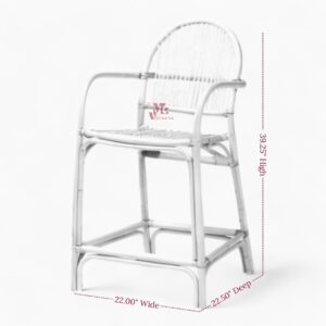 Rattan Bar Stool with Arms