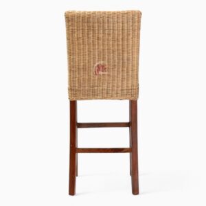 Rattan Bar Chair with Wooden Legs