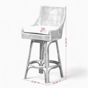 Natural Wicker Rattan Bar Stool
