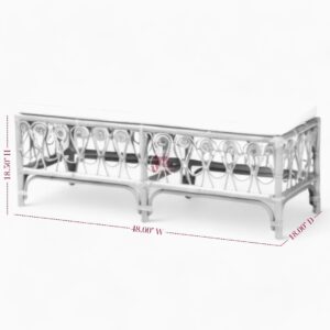 Rattan Bench with Cushion