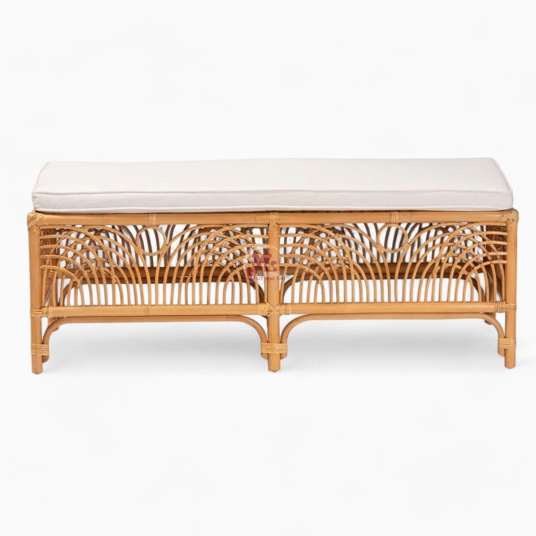 Natural Modern Rattan Bench Chair