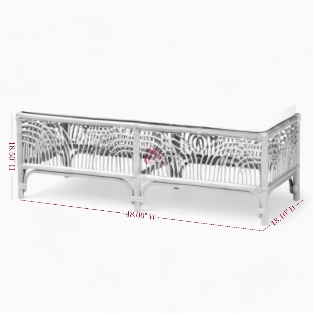 Natural Modern Rattan Bench Chair