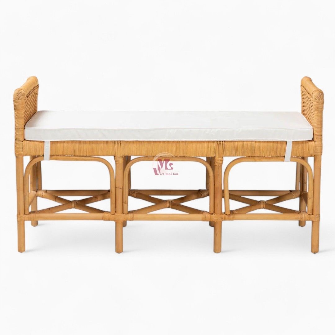 Modern Rattan Bench Chair